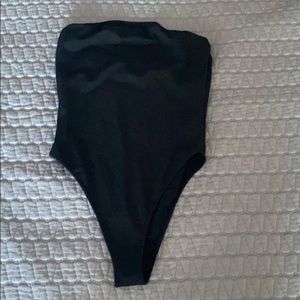 Black tube top body suit